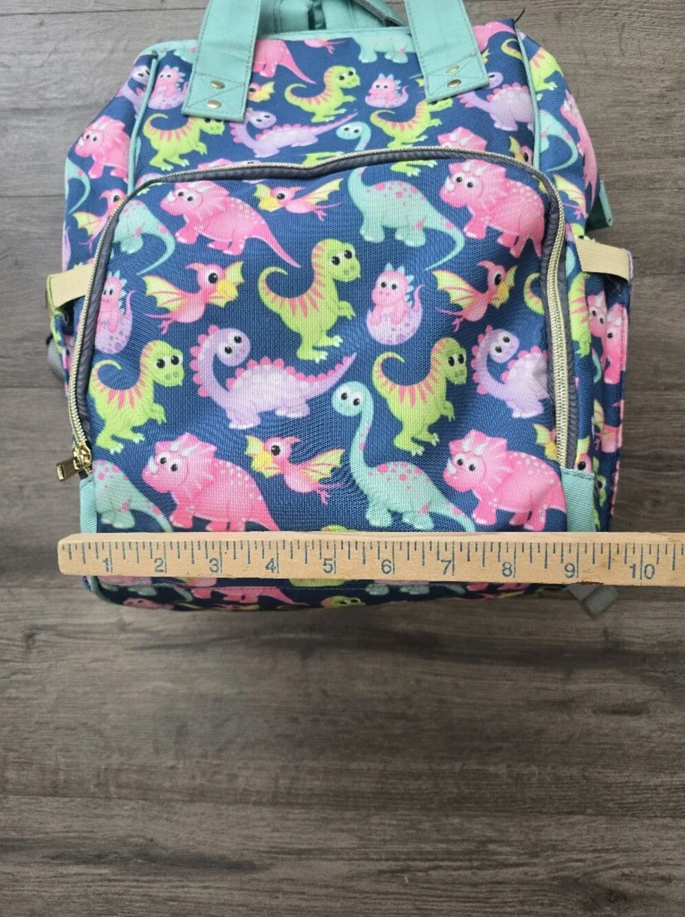 Kawaii Dinosaur Print Diaper Backpack Colorful Fun Travel Etsy